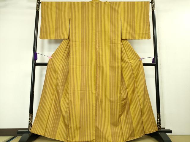 平和屋本店●極上 本場黄八丈 綾織 紬 間道 逸品 DZAA5554kh5