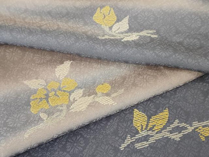 平和屋本店■極上　京の名門　友禅　染の北川　訪問着　刺繍　草花文　鳩羽鼠色地　暈し染め　反端付き　逸品　未使用　DZAA5572kh5