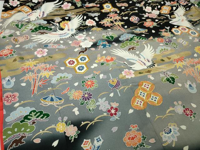 平和屋本店○極上 お引きずり 引き振袖 舞妓 芸妓 衣装 友禅 駒刺繍