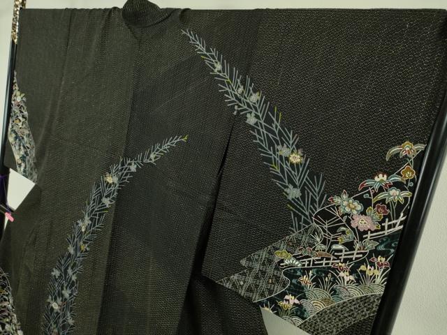 平和屋本店■極上　中国三大刺繍　スワトウ刺繍　汕頭刺繍　総刺繍　訪問着　風景花文　金糸　逸品　DZAA5608kh5