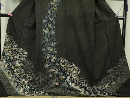 平和屋本店■極上　中国三大刺繍　スワトウ刺繍　汕頭刺繍　総刺繍　訪問着　風景花文　金糸　逸品　DZAA5608kh5