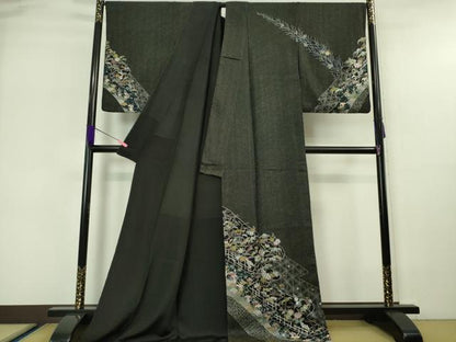 平和屋本店■極上　中国三大刺繍　スワトウ刺繍　汕頭刺繍　総刺繍　訪問着　風景花文　金糸　逸品　DZAA5608kh5
