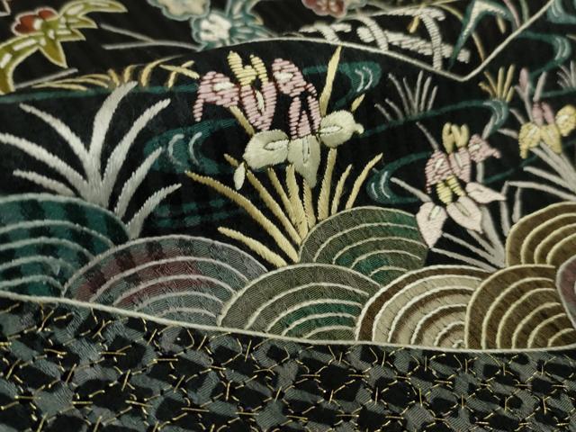 平和屋本店■極上　中国三大刺繍　スワトウ刺繍　汕頭刺繍　総刺繍　訪問着　風景花文　金糸　逸品　DZAA5608kh5