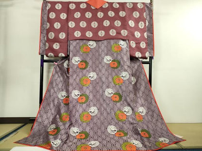 平和屋本店■希少　十二単　唐衣・表着・打衣・五衣　唐織　鳳凰華丸文　逸品　DZAA5609kh5