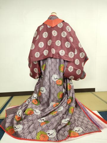 平和屋本店■希少　十二単　唐衣・表着・打衣・五衣　唐織　鳳凰華丸文　逸品　DZAA5609kh5