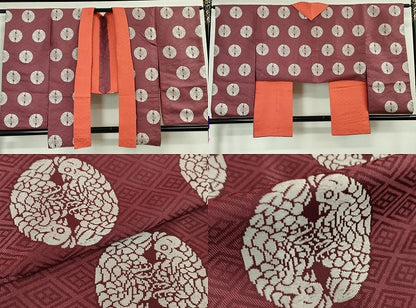 平和屋本店■希少　十二単　唐衣・表着・打衣・五衣　唐織　鳳凰華丸文　逸品　DZAA5609kh5