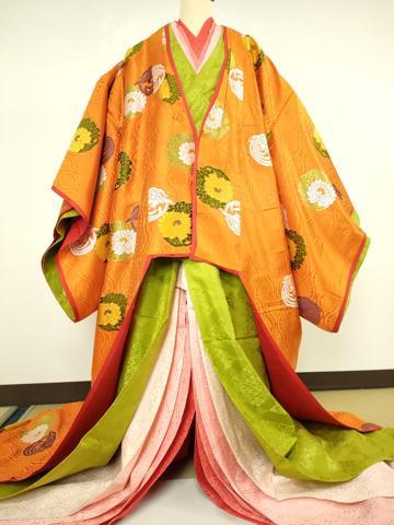 平和屋本店■希少　十二単　表着・打衣・五衣　唐織　鳳凰華丸文　逸品　DZAA5610kh5