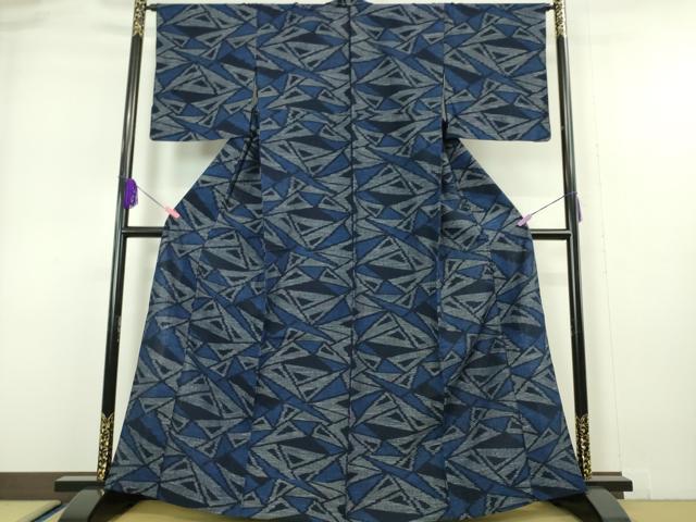 平和屋本店■極上　久留米絣　単衣　綿　野口泰光作　証紙付き　逸品　未使用　DZAA5613kh5 平和屋本店□極上 久留米絣 単衣 綿 野口泰光作 証紙付き 逸品