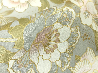 平和屋本店●極上 ブライダルファッションデザイナー・桂由美 色留袖 刺繍 吉祥花文 白梅鼠色地 金銀彩 逸品 未使用 DZAA5615kh5
