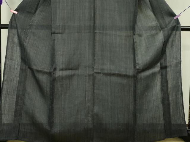 平和屋本店■極上　夏物　重要無形文化財　本場宮古上布　苧麻　縞　濃紺地　逸品　未使用　DZAA5618kh5