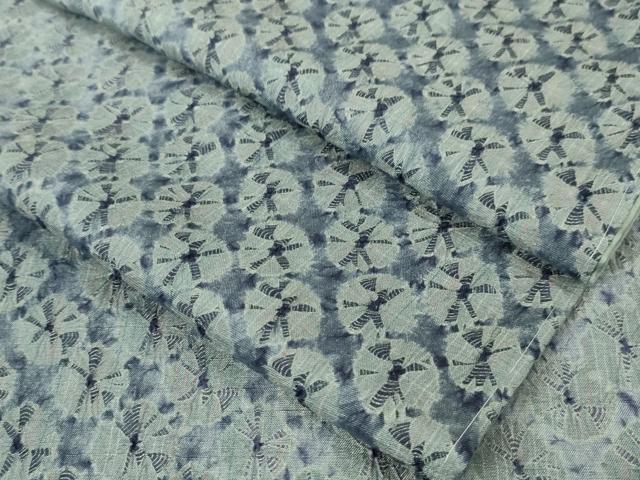 平和屋本店■極上　紬　漢方染　蜘蛛絞り　健勝苑扱い　逸品　未使用　DZAA5627kh5