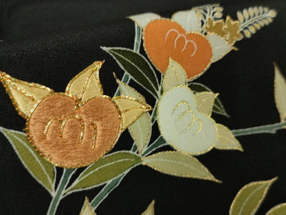 平和屋本店■極上　創業460年・千總　黒留袖　駒刺繍　橘　金彩　高島屋扱い　逸品　DZAA5631kh5