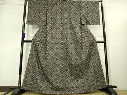 平和屋本店■希少　本場大島紬　龍郷絣　アンサンブル　羽織紐付き　逸品　DZAA5635kh5