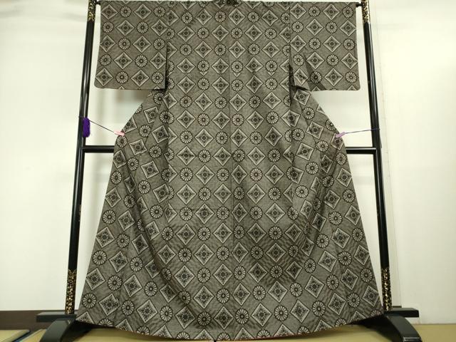 平和屋本店■希少　本場大島紬　龍郷絣　アンサンブル　羽織紐付き　逸品　DZAA5635kh5