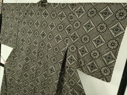 平和屋本店■希少　本場大島紬　龍郷絣　アンサンブル　羽織紐付き　逸品　DZAA5635kh5