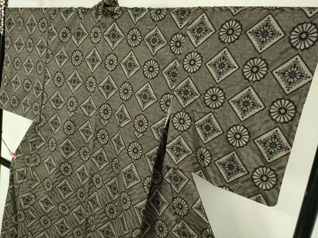 平和屋本店■希少　本場大島紬　龍郷絣　アンサンブル　羽織紐付き　逸品　DZAA5635kh5