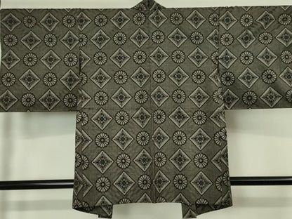 平和屋本店■希少　本場大島紬　龍郷絣　アンサンブル　羽織紐付き　逸品　DZAA5635kh5