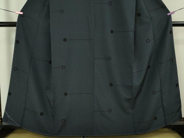 平和屋本店●極上 本塩沢 丸文 縞 逸品 未使用 DZAA5641kh5