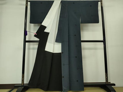 平和屋本店●極上 本塩沢 丸文 縞 逸品 未使用 DZAA5641kh5