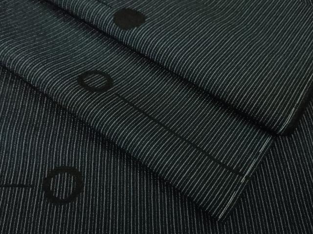平和屋本店●極上 本塩沢 丸文 縞 逸品 未使用 DZAA5641kh5
