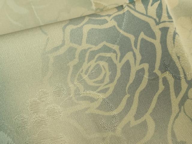 平和屋本店●極上 訪問着 地紋起こし 薔薇 バラ 百入茶色地 暈し染め 鈴乃屋扱い 逸品 未使用 DZAA5642kh5