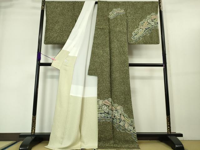 平和屋本店○極上 樋熊哲也 訪問着 辻が花 絞り 手描き 訪問着 金通し