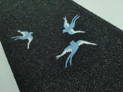 平和屋本店●極上 キモノデザイナー 斉藤上太郎 太鼓柄袋帯 手刺繍 総刺繍 ラメモール織 飛鳥 黒地 逸品 DZAA5662kh5