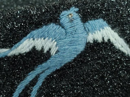 平和屋本店●極上 キモノデザイナー 斉藤上太郎 太鼓柄袋帯 手刺繍 総刺繍 ラメモール織 飛鳥 黒地 逸品 DZAA5662kh5