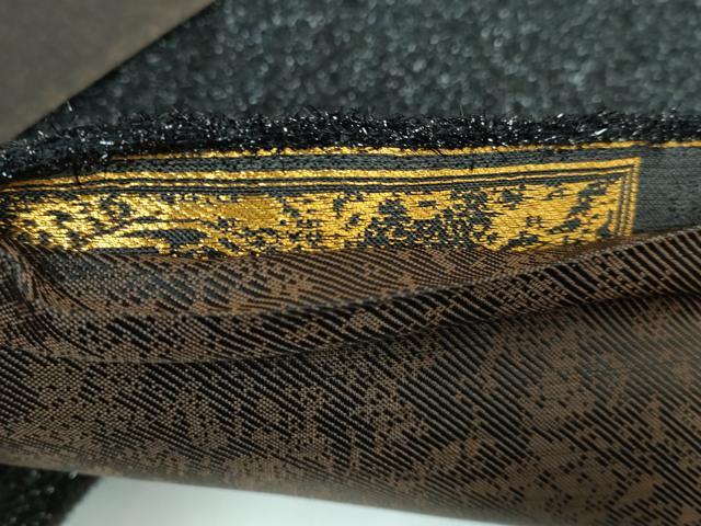 平和屋本店●極上 キモノデザイナー 斉藤上太郎 太鼓柄袋帯 手刺繍 総刺繍 ラメモール織 飛鳥 黒地 逸品 DZAA5662kh5