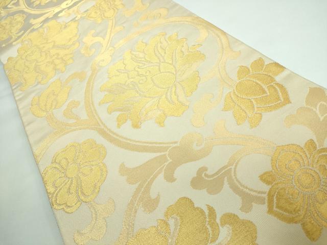 平和屋本店■極上　西陣　川島織物　六通柄　本袋帯　花唐草　金糸　逸品　DZAA5675kh5