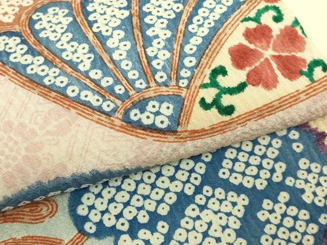 平和屋本店■極上　摺型友禅　京都　多ち花　九寸名古屋帯　微不貝に菊　逸品　DZAA5676kh5