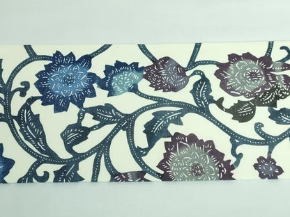 平和屋本店●極上 九寸名古屋帯 紅型 紬地 花唐草 逸品 DZAA5692kh5