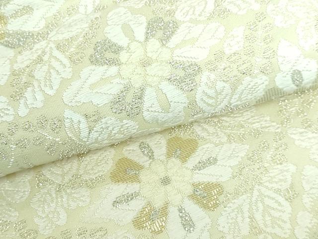 平和屋本店●極上 六通柄袋帯 唐織 新小石丸 プラチナ箔 本金箔 蒸栗色地 逸品 DZAA5700kh5