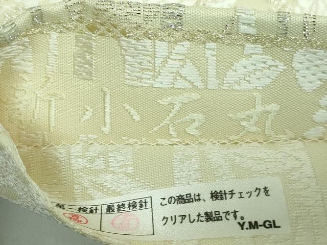 平和屋本店●極上 六通柄袋帯 唐織 新小石丸 プラチナ箔 本金箔 蒸栗色地 逸品 DZAA5700kh5