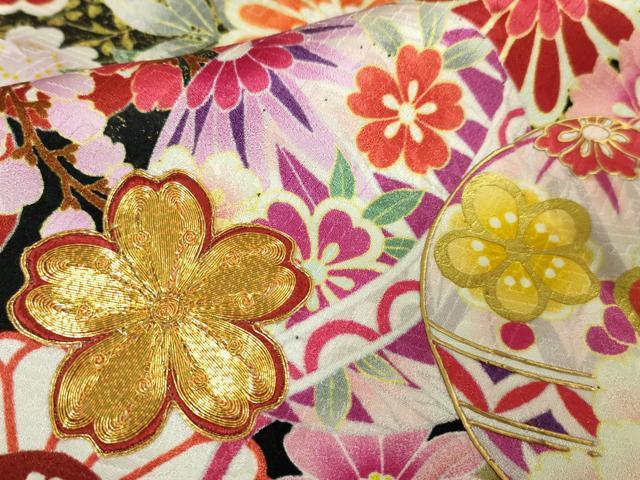 平和屋本店●極上　振袖　駒刺繍　花毬文　暈し染め　金彩　逸品　DZAA5744kh5