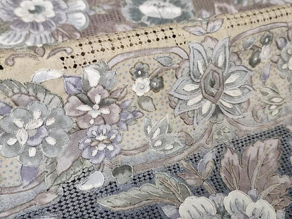 平和屋本店■極上　中国三大刺繍　スワトウ刺繍　汕頭刺繍　総刺繍　訪問着　紬地　更紗花文　逸品　DZAA5757kh5