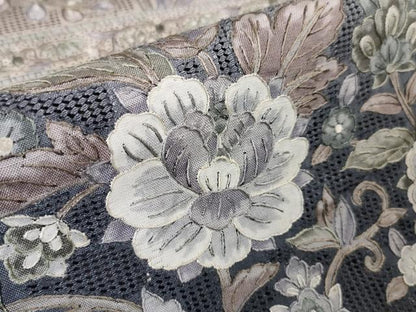 平和屋本店■極上　中国三大刺繍　スワトウ刺繍　汕頭刺繍　総刺繍　訪問着　紬地　更紗花文　逸品　DZAA5757kh5