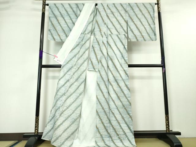 平和屋本店▽極上 本場結城玉紬 単衣 結織しぼり 結織苑 やまと誂製 証紙付き 逸品 未使用 DZAA5761kh5