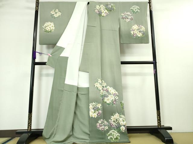 平和屋本店■極上　訪問着　友禅　作家物　花丸文　暈し染め　金彩　鬼しぼ縮緬　逸品　DZAA5773kh5