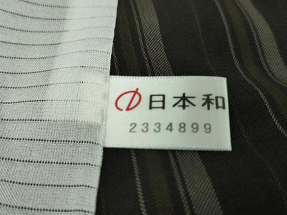 平和屋本店■希少　夏物　本場黄八丈　黒八丈　夏黄八　紗紬　間道　逸品　未使用　DZAA5781kh5