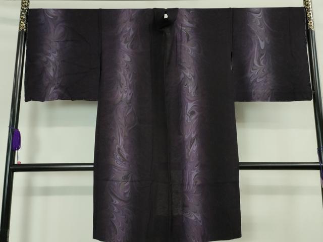 平和屋本店■極上　長羽織　スリーシーズン　春夏秋　塵除け　紋紗　墨流し　暈し染め　反端付き　逸品　未使用　DZAA5782kh5