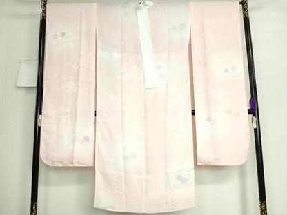平和屋本店■振袖用長襦袢　無双仕立て　舞花地紋　暈し染め　逸品　未使用　DZAA5791kh5