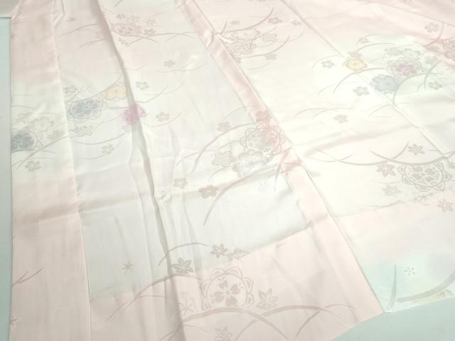 平和屋本店■振袖用長襦袢　無双仕立て　舞花地紋　暈し染め　逸品　未使用　DZAA5791kh5