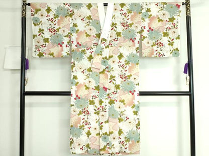 平和屋本店●上質な長襦袢 無双仕立て 雪輪花文 乱菊 逸品 DZAA5792kh5