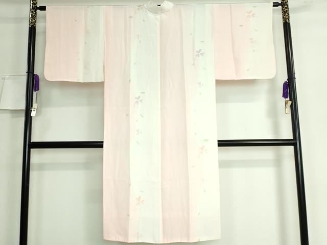 平和屋本店●上質な長襦袢　袷　手描き　枝花文　逸品　DZAA5793kh5