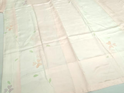 平和屋本店●上質な長襦袢　袷　手描き　枝花文　逸品　DZAA5793kh5