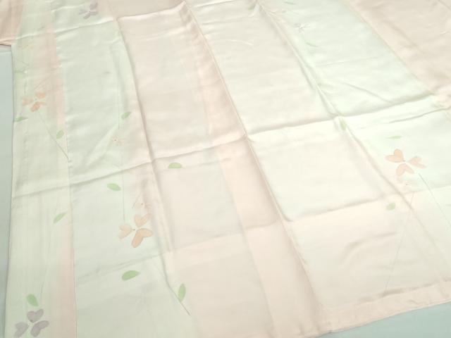 平和屋本店●上質な長襦袢　袷　手描き　枝花文　逸品　DZAA5793kh5