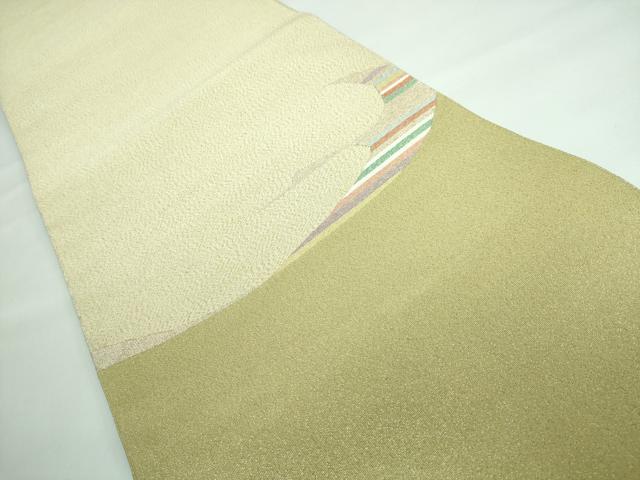 平和屋本店●極上 名門 安田綴れ 爪織本綴帯 八寸名古屋帯 鶴 金糸 冊子付き 逸品 DZAA5804kh5