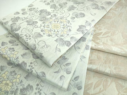 平和屋本店●極上 両面 全通柄袋帯 三重錦織 葡萄唐草文 逸品 DZAA5818kh5