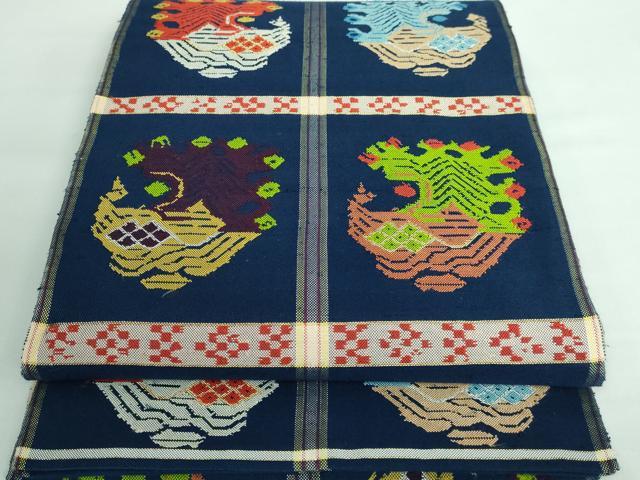 平和屋本店■最高級　龍村平蔵製　太鼓柄　本袋帯　甲比丹孔雀　金銀糸　逸品　DZAA5828kh5